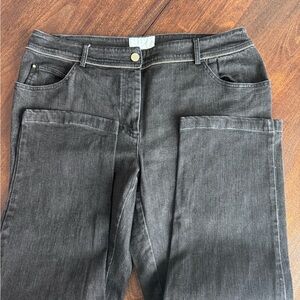 Marina Rinaldi Black with Gold Zippers Straight Leg Jeans